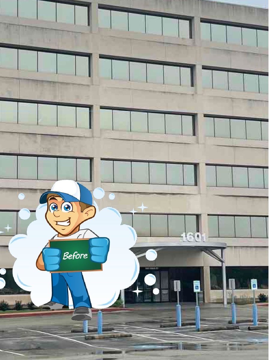 Commercial Building before, Katy Brothers Pressure Washing