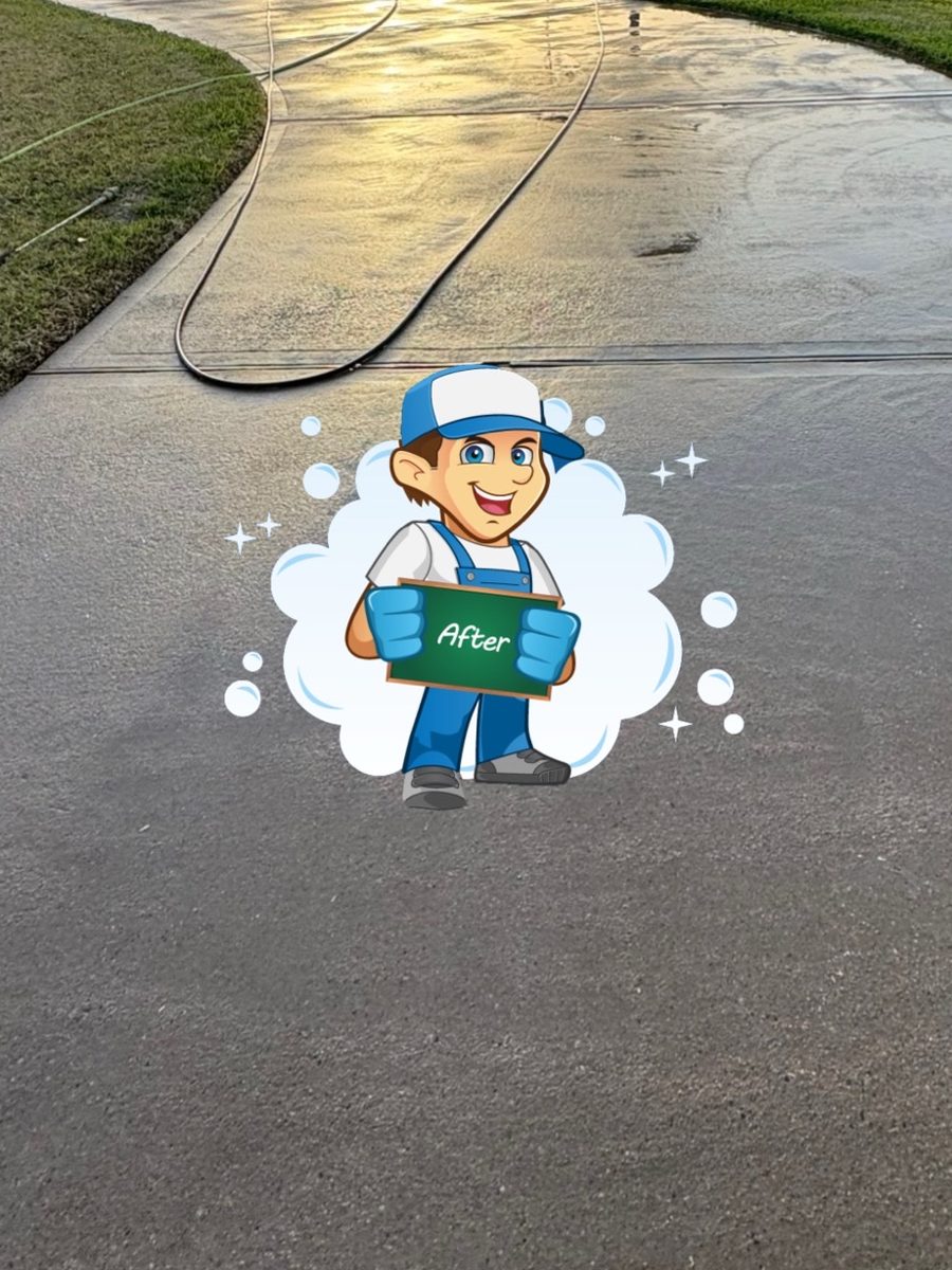 Driveway after, Katy Brothers Pressure Washing