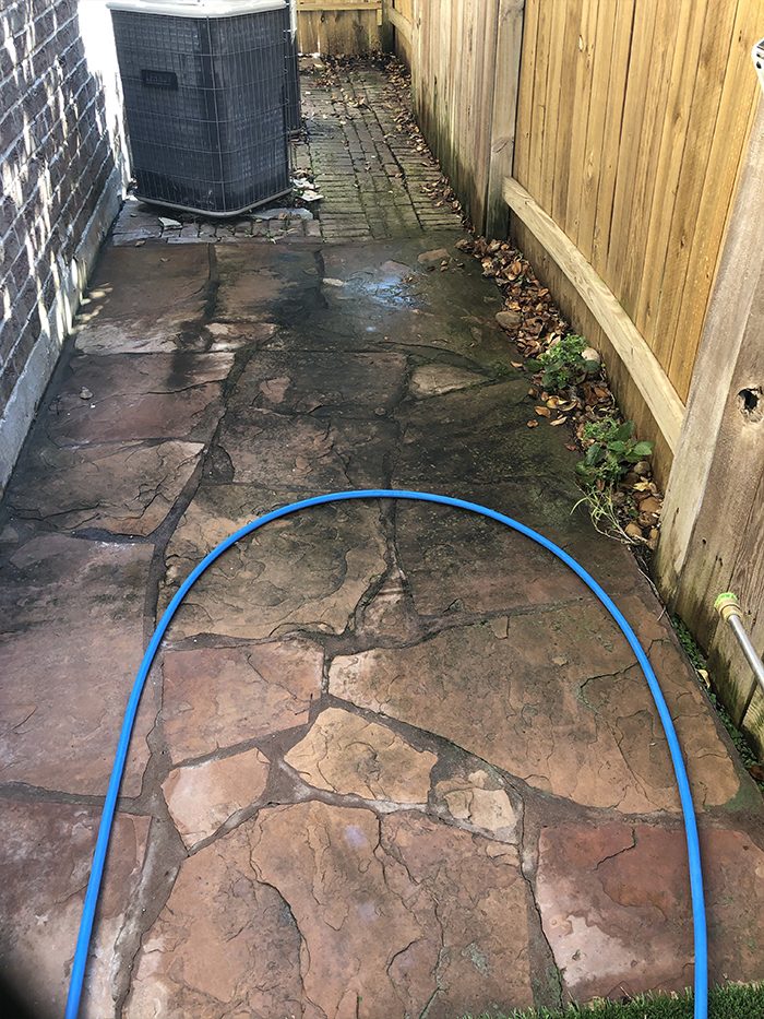 Patio before, Katy Brothers Pressure Washing